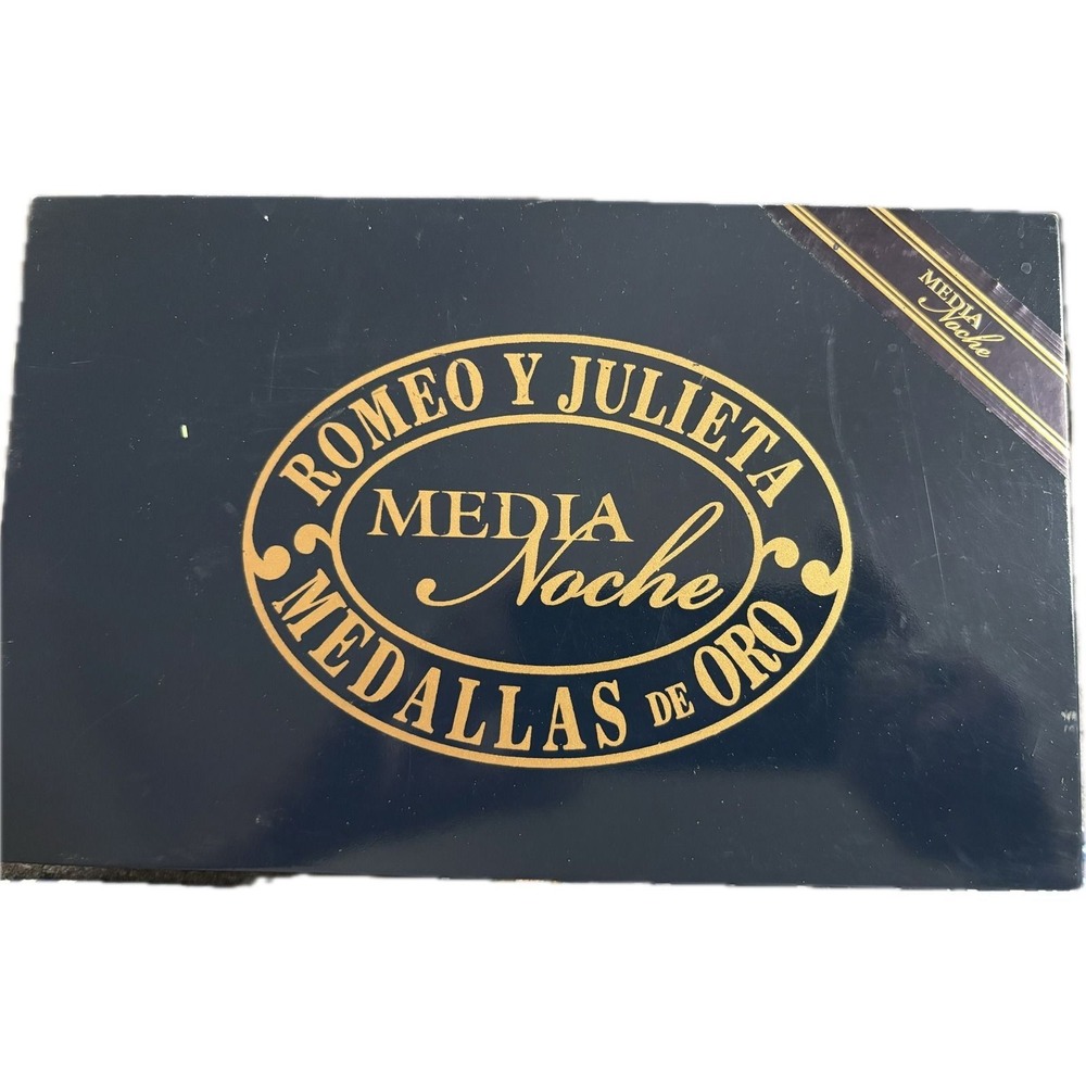 Romeo y Julieta Media Noche Wooden Cigar Box Robusto Blue Gold Medallas De Oro